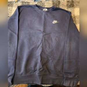 Nike Navy Blue Hooded Fleece Sweatshirt - Cozy Layer